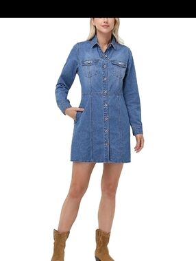 frye denim dress size chart Sz.S Women's Frye Long Sleeve Denim Mini Dress
